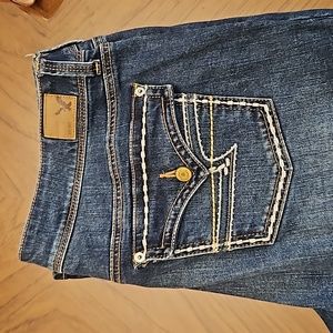 American Eagle women's size 14 long dark demin jeans